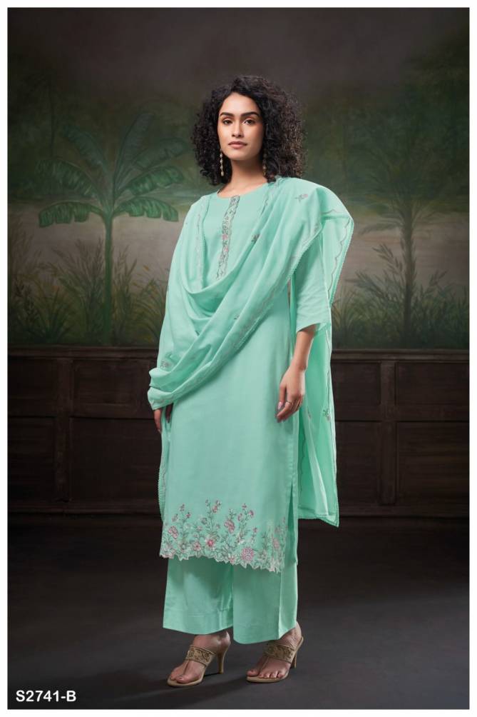Sanvika 2741 By Ganga Hand Embroidery Work Dress Material Wholesalers In Delhi